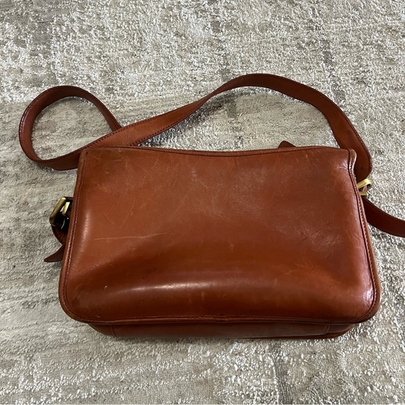 Vintage Coach Taylor Brown Crossbody Y2K Leather Zip Womens Purse - Picture 5 of 9